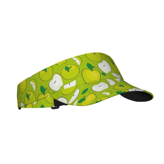 Sikiie Green Apple Sun Visor Hat Adjustable Velcro Golf Visor Sports Sunscreen Visor Hat for Outdoor Activities