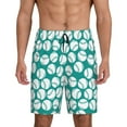 thumbnail image 1 of Sikiie Green Baseball Mens Pajama Shorts, Lightweight Lounge Pant with Pockets Soft Sleep Pj Shorts for MenXX-Large, 1 of 6