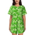 thumbnail image 1 of Sikiie Green Cucumber Womens Pajama Sets Short Sleeve Top With Pants Sleepwear 2 Piece Lounge Set-3X-Large, 1 of 6