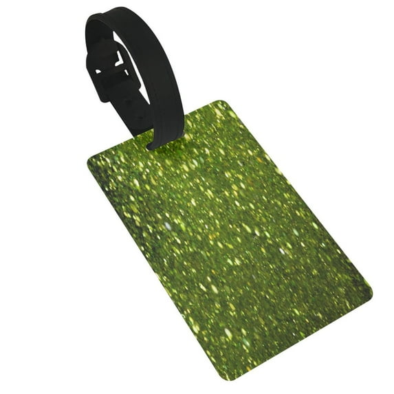 Sikiie Green Glitter Sparkle Luggage Tags Privacy Cover ID Label Suitcase Tags Identifiers For School Bags,Suitcases