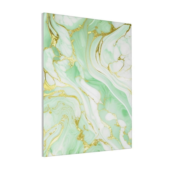 Sikiie Green And Gold Abstract Marble Print Canvas Decorative Hanging Painting, Anti-shrinkage Hanging Frame, Suitable for Home, Office Wall Decorations