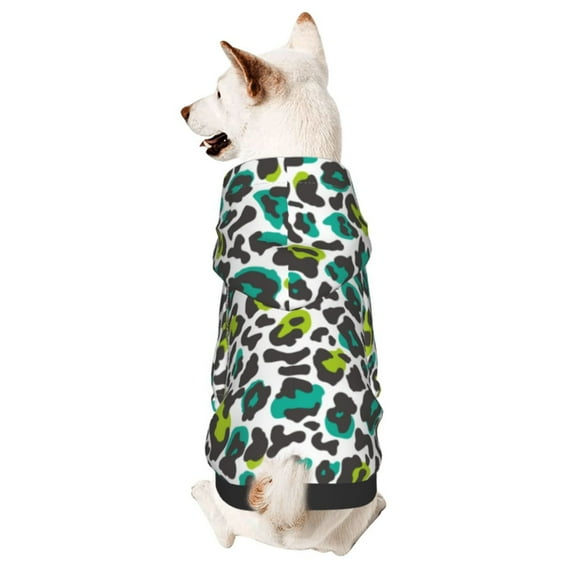Sikiie Green Leopard Dog Hoodie,Dog Clothes,Dog Sweatshirt ,Dog Shirt, Dog Clothes for Puppy Kitten Small Dogs Cats-