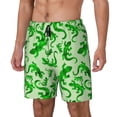 thumbnail image 1 of Sikiie Green Lizard Print Men's Double Layer Swimming Trunks, Adjustable Waistband and Pockets Sports Swimming Trunks, Beach Swimwear-XX-Large, 1 of 6