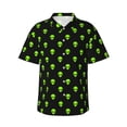thumbnail image 1 of Sikiie Green Monster Print Men's Hawaiian Shirt, Summer Beach Button Pocket Short Sleeve T-Shirt,Medium, 1 of 7