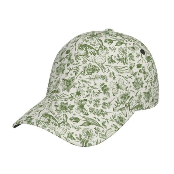 Sikiie Green Rabbit Unisex Vintage Washed Unstructured Baseball Cap Soft Cap Adjustable Unisex Baseball Hat Dad Hat