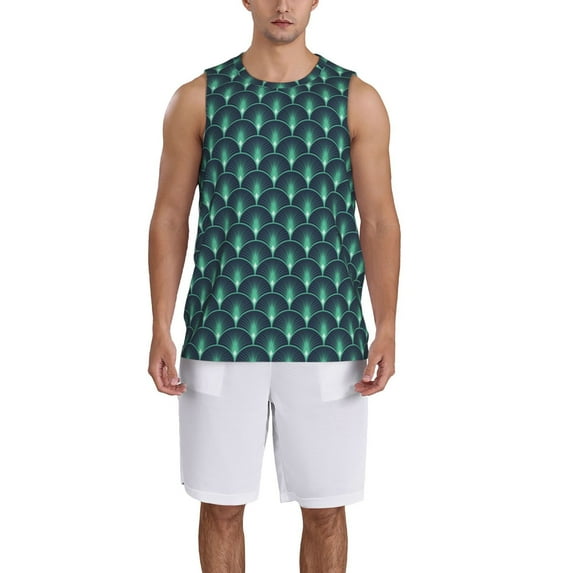 Sikiie Green Vintage Peacock Basketball Jersey Reversible Men's Mesh Athletic Sports Shirts Training Practice S-4XL4X-Large