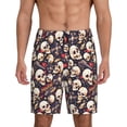 thumbnail image 1 of Sikiie Guitar Skull record Mens Pajama Shorts, Lightweight Lounge Pant with Pockets Soft Sleep Pj Shorts for Men, 1 of 6