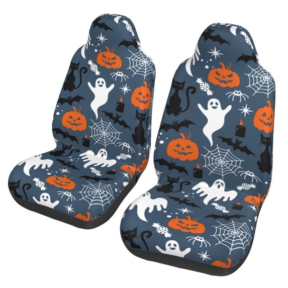 Sikiie Halloween Car Seat Protector 2 Pack Car Seat Cushion Mat, Car Seat Covers for SUV, Truck, Van