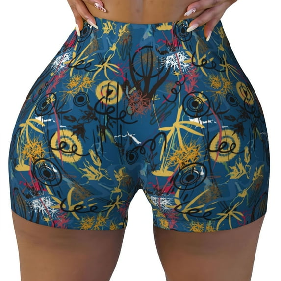Sikiie Halloween Elements Print Workout Shorts Women Scrunch Butt Gym Shorts Seamless High Waist Tummy Control Yoga Biker Athletic Shorts