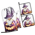 thumbnail image 1 of Sikiie Halloween Gnome With Pumpkins Oven Mitts and Pot Holders, Silicone Oven Gloves, Heat Resistant Oven Mitts 4Pcs Set, 1 of 6