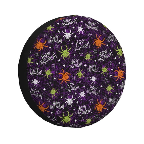 Sikiie Halloween PVC Leather Spare Tire Wheel Cover Spare Tire Cover, for Car Truck SUV Camper Trailer Universal Fit(14-17in)-16 inch