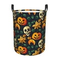 thumbnail image 1 of Sikiie Halloween Skull Print Round Dirty Clothes Basket, Waterproof Standing Foldable Storage Basket, for Laundry Room, Bedroom, Bathroom Storage-Small, 1 of 6