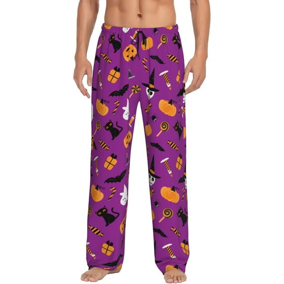 Sikiie Halloween2 Pajama Pants Men, PJ Bottoms, Sleep & Lounge Pants-Large