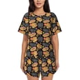 thumbnail image 1 of Sikiie Hamburgers Hot Dogs Womens Pajama Sets Short Sleeve Top With Pants Sleepwear 2 Piece Lounge Set-XX-Large, 1 of 6