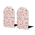 thumbnail image 1 of Sikiie Hand Drawn Hearts Bookends 1 Pair, Wood Bookends for Shelves, Book Ends for Shelves, Book Shelf Holder for Home Office, 1 of 7