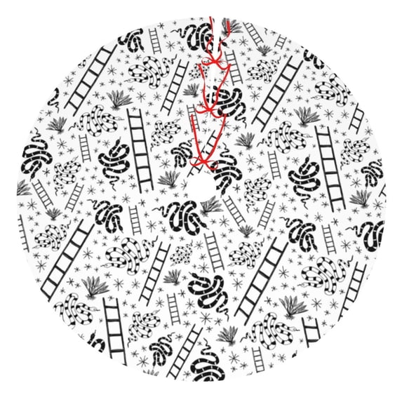 Sikiie Hand Drawn Snake 30-48 inches {designName} Print Christmas Tree Skirt Snowman Xmas Tree Skirt with Edge Christmas Decorations for Holiday Party36"