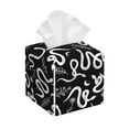 thumbnail image 1 of Sikiie Hand Drawn Snake Leather Tissue Box Cover Square, tissue box holder, Tissue Box with Bottom Belt-5.2”x5.2”x5.2”, 1 of 7