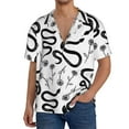thumbnail image 1 of Sikiie Hand Drawn Snake Men's Wrinkle Free Untucked Cuban Shirt Business Casual Button Down Shirts Short Sleeve ShirtLarge, 1 of 5