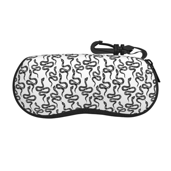Sikiie Hand Drawn Snake Sunglasses Soft Case Neoprene Zipper Eyeglass Case, Zipper Portable Spectacle Cases for Men Women