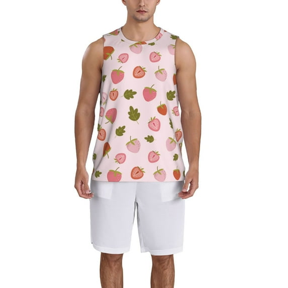 Sikiie Hand Drawn Strawberry Basketball Jersey Reversible Men's Mesh Athletic Sports Shirts Training Practice S-4XLMedium
