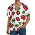 thumbnail image 1 of Sikiie Hand Drawn Strawberry Men's Wrinkle Free Untucked Cuban Shirt Business Casual Button Down Shirts Short Sleeve Shirt4X-Large, 1 of 5