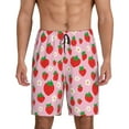 thumbnail image 1 of Sikiie Hand Drawn Strawberry Mens Pajama Shorts, Lightweight Lounge Pant with Pockets Soft Sleep Pj Shorts for Men4X-Large, 1 of 6