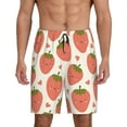 thumbnail image 1 of Sikiie Hand Drawn Strawberry Mens Pajama Shorts, Lightweight Lounge Pant with Pockets Soft Sleep Pj Shorts for MenSmall, 1 of 6