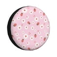 thumbnail image 1 of Sikiie Hand Drawn Strawberry PVC Leather Spare Tire Wheel Cover Spare Tire Cover, for Car Truck SUV Camper Trailer Universal Fit(14-17in)-17 inch, 1 of 6