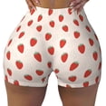 thumbnail image 1 of Sikiie Hand Drawn Strawberry Print Workout Shorts Women Scrunch Butt Gym Shorts Seamless High Waist Tummy Control Yoga Biker Athletic Shorts, 1 of 5