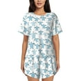 thumbnail image 1 of Sikiie Hand Drawn Turtle Womens Pajama Sets Short Sleeve Top With Pants Sleepwear 2 Piece Lounge SetMedium, 1 of 6