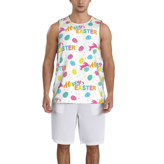 Sikiie Happy Easter Basketball Jersey Reversible Men's Mesh Athletic Sports Shirts Training Practice S-4XLSmall