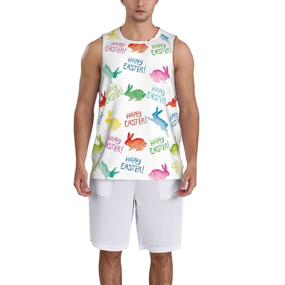 Sikiie Happy Easter Rabbit Basketball Jersey Reversible Men's Mesh Athletic Sports Shirts Training Practice S-4XLLarge