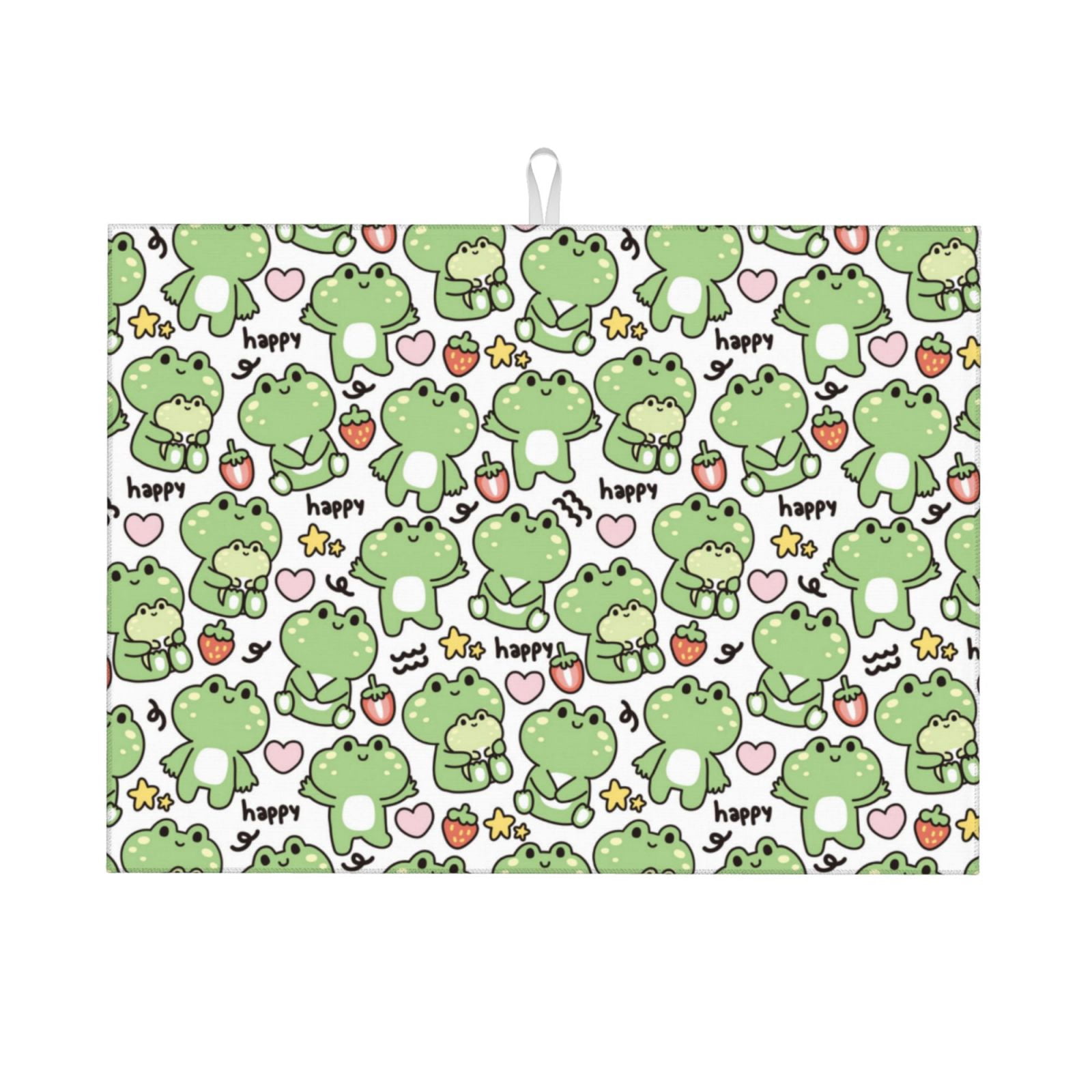Sikiie Happy Frogs Dish Drying Mat, Kitchen Counter Mat, Self Drying ...
