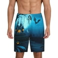 thumbnail image 1 of Sikiie Happy Halloween-1 Mens Pajama Shorts, Lounge Pant, Men's shorts，Sleep Pj Shorts for Men-X-Large, 1 of 6