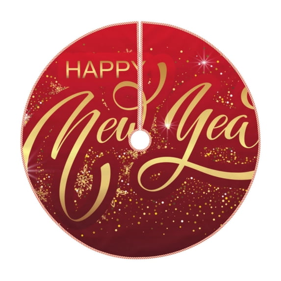 Sikiie Happy New Year2 Christmas Tree Skirt, Christmas Tree Decorations, Christmas Decor, Tree Mat Decoration(30-48IN)-36"