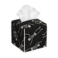 thumbnail image 1 of Sikiie Happy Skeletons Dancing Leather Tissue Box Cover Square, tissue box holder - 5.2”x5.2”x5.2”, 1 of 7
