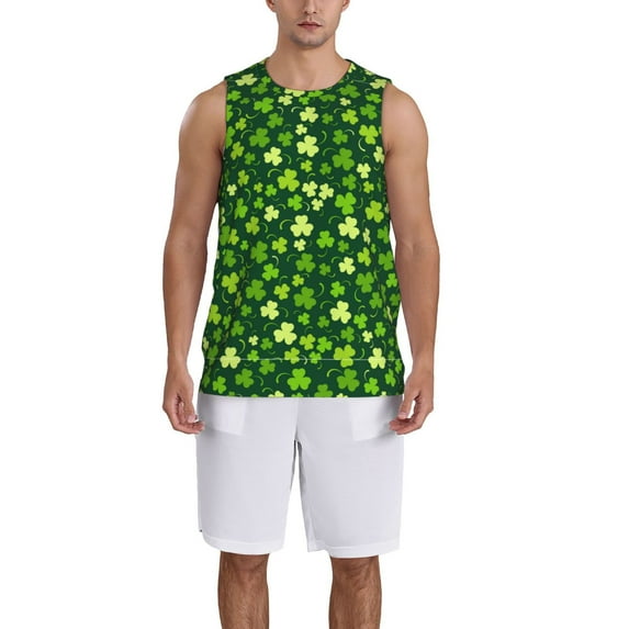 Sikiie Happy St. Patrick's day Basketball Jersey Reversible Men's Mesh Athletic Sports Shirts Training Practice S-4XL3X-Large