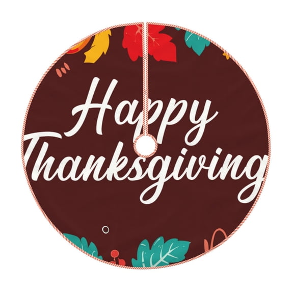 Sikiie Happy Thanksgiving Christmas Tree Skirt, Christmas Tree Decorations, Christmas Decor, Tree Mat Decoration(30-48IN)-30"