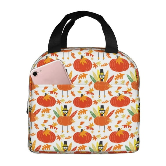 Sikiie Happy Thanksgiving Day1 Lunch Bag for Women & Men Adult Insulated Lunch Box, Food Lunch Containers Lunch Tote Bags for Work, Travel, Outdoor