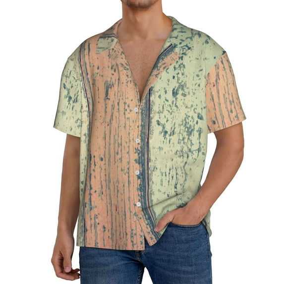 Sikiie Hardwood Men's Wrinkle Free Untucked Cuban Shirt Business Casual Button Down Shirts Short Sleeve ShirtXX-Large