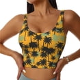 thumbnail image 1 of Sikiie Hawaii Palms Print Strappy Sports Bra for Women Padded Push Up Sports Bra Athletic Running Sports Bra Workout Bra Yoga Bra, 1 of 5