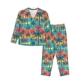 thumbnail image 1 of Sikiie Hawaii Palms Women's Long-Sleeve Shirt and Full-Length Bottom Pajama Set (s-xxl)-Small, 1 of 7