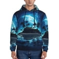 thumbnail image 1 of Sikiie Hawaiian Beach Pirate Moon Men's Hoodie, Essentials Hoodie, Sweatshirt, Pullover Hooded Sweatshirt for Men-4X-Large, 1 of 7