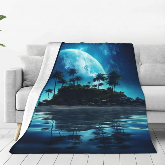 Sikiie Hawaiian Beach Pirate Moon Ultra-Soft Micro flannel Blanket Luxury All Seasons Warm Blanket for Bedding Sofa and Travel (4 sizes)-40"x30"
