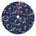 thumbnail image 1 of Sikiie Hawaiian Style 30-48 inches {designName} Print Christmas Tree Skirt Snowman Xmas Tree Skirt with Edge Christmas Decorations for Holiday Party48", 1 of 7