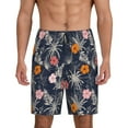 thumbnail image 1 of Sikiie Hawaiian Style Mens Pajama Shorts, Lightweight Lounge Pant with Pockets Soft Sleep Pj Shorts for MenLarge, 1 of 6