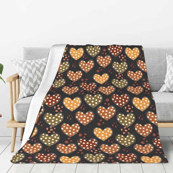 Sikiie Heart Cozy Flannel Fleece Throw Blanket: Lightweight & Thick for All Seasons - Perfect for Women, Men, & Kids"50"x40"