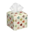thumbnail image 1 of Sikiie Heart Polka Dot Leather Tissue Box Cover Square, tissue box holder, Tissue Box with Bottom Belt-5.2”x5.2”x5.2”, 1 of 7