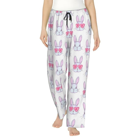 Sikiie Heart Rabbit Women’s Ultra-Soft Comfy Lounge Pants Sleepwear Comfy Lounge Pants Drawstring Sleep Bottoms with PocketsXX-Large