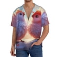 thumbnail image 1 of Sikiie Heart Sky Bird Couple Men's Wrinkle Free Untucked Cuban Shirt Business Casual Button Down Shirts Short Sleeve ShirtLarge, 1 of 5